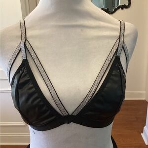 Elegant Black  Silvery Strappy Bralette